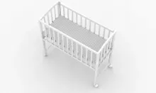 Elf Bed Mist Art.298060 Grey Wooden baby crib/cradle on wheels (90x40 cm)