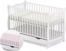 Elf Bed Juniper Drawer Art.298076 Grey Wooden baby crib with a storage drawer (120x60 cm)
