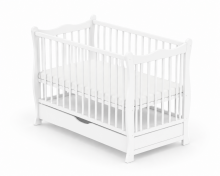 Elf Bed Juniper Drawer Art.298076 Grey Wooden baby crib with a storage drawer (120x60 cm)
