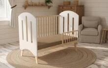 Elf Bed Leaf Art.298078 White Wooden baby crib 120x60 cm
