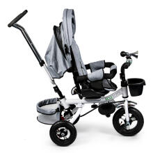 360° Rotating Tricycle Deluxe with Canopy Grey ECOTOYS
