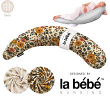 La Bebe™ Moon Satin Art.33557 Grey Reversible Extra Cotton Satin Cover for Maternity Pillow 36×185 cm