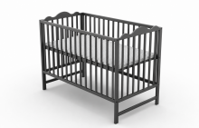 Elf Bed Petal Art.298137 Grey   Wooden baby crib 120x60 cm