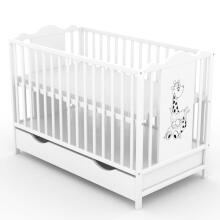 Elf Bed Petal Drawer Art.298138 Grey   Детская деревянная кроватка с выдвижным ящиком 120x60см