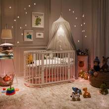 Elf Bed Crib Ovi  3 in 1 Art.298146 White Многофункциональная  деревянная кроватка-трансформер 3 в 1 с матрасом