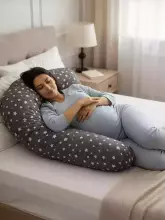 La Bebe™ Moon Satin Art.996510 Large Maternity & Nursing Pillow with Memory Foam Filling (Extra Soft & Silent Body-Contouring Fill) 36×195 cm
