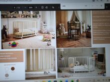 Elf Bed Crib Ovi  3 in 1 Art.298149 Cashmere Multifunctional wooden 3-in-1 transforming crib
