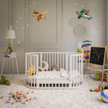 Elf Bed Crib Ovi  3 in 1 Art.298150 Nut  Многофункциональная  деревянная кроватка-трансформер 3 в 1 с матрасом
