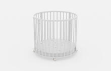 Elf Bed Crib Roundy  Art.298157 White  Apaļa koka gultiņa