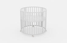 Elf Bed Crib Roundy  Art.298160 Cashmere Apaļa koka gultiņa