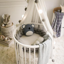 Elf Bed Crib Roundy  Art.298160 Cashmere Apaļa koka gultiņa