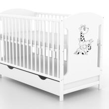 Elf Bed Meadow Drawer Art.298162 White Детская деревянная кроватка с выдвижным ящиком 120x60см