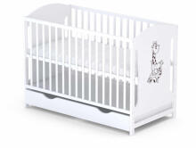Elf Bed Meadow Art.298168 White/Grey  Wooden baby crib  (120x60 cm)