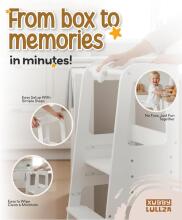 Wooden Learning Tower Lullza Art.298326 White Деревянный кухонный табурет/ступенька для малышей