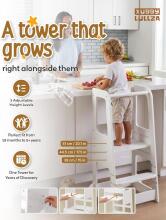 Wooden Learning Tower Lullza Art.298326 White Деревянный кухонный табурет/ступенька для малышей