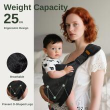 Kidsworld Baby Carrier Art.298329 Black Эргономичная сумка-кенгуру  от 4 до 25 кг