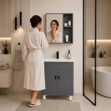 Vannas istabas skapīša komplekts ar izlietni + spoguļa mēbeļu komplekts ModernHome