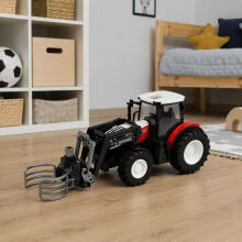 RC Red Remote Controlled Agricultural Tractor with Bale Gripper 1:24