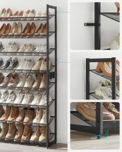 Metal Shoe Storage Art.299214 Black Shoe rack, metal cabinet with shelves