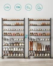 Metal Shoe Storage Art.299214 Black Shoe rack, metal cabinet with shelves
