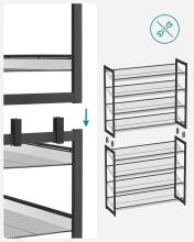 Metal Shoe Storage Art.299214 Black Shoe rack, metal cabinet with shelves