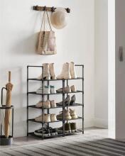 Metal Shoe Storage Art.299215 Black Обувная полка,  металлический шкаф с полками 33 x 33 x 173 cм
