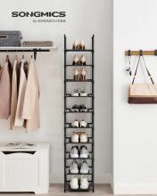 Metal Shoe Storage Art.299215 Black Обувная полка,  металлический шкаф с полками 33 x 33 x 173 cм