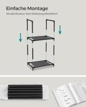 Metal Shoe Storage Art.299215 Black Обувная полка,  металлический шкаф с полками 33 x 33 x 173 cм