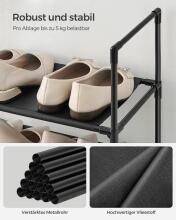 Metal Shoe Storage Art.299215 Black Обувная полка,  металлический шкаф с полками 33 x 33 x 173 cм