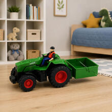 Tālvadības RC lauksaimniecības traktors ar piekabi Zemnieks 1:24
