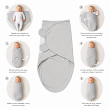 Summer Infant Swaddle Set Art.299916 Swaddle Me Gray Хлопковая пелёнка для комфортного сна, пеленания от 3.2кг до 6.4 кг.,3 шт