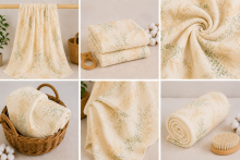 Yukkidds Muslin Cloths Art.299921 Green Leaf Высококачественная муслиновая пелёнка из бамбука, 1 шт. (60x60см)