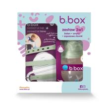 B.BOX 62450 Набор для начинающих 3-в-1 Бутылка с соломинкой 240 мл + Шнурок + Запасные соломинки Шалфей
