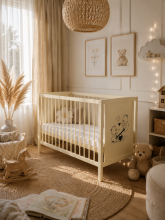 Elf Bed Bloom Art.300021 Bear White Wooden baby crib 120x60 cm