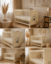 Elf Bed Bloom Art.300022 Bear Taupe Bērnu koka gulta 120x60cm