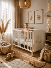 Elf Bed Bloom Art.300022 Bear Taupe Bērnu koka gulta 120x60cm