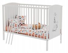 Elf Bed Bloom Drawer Art.300023 Bear White Bērnu koka gulta ar atvilktni 120x60cm