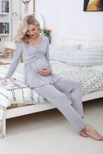 Litherday Nursing Pyjamas Art.32699 Light Grey pidžama grūtniecēm / barošanai
