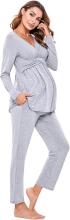 Litherday Nursing Pyjamas Art.32699 Light Grey pidžama grūtniecēm / barošanai