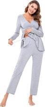 Litherday Nursing Pyjamas Art.32699 Light Grey pidžama grūtniecēm / barošanai