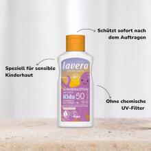 Lavera Sensitive Kids Sun Lotion SPF 50 Art.33848 Лосьон солнцезащитное SPF50 для младенцев и детей грудного возраста, 100 мл