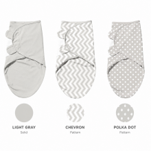 Summer Infant Art.40181 Swaddle Me Gray/White Dot  Хлопковая пелёнка для комфортного сна, пеленания от 3.2кг до 6.4 кг.