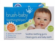 Brush Baby Teething Wipes Art.BRB109 Smaganu salvetītes ar kumelīti 0-16m.20 gb.