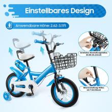 Kids Bike Wheels Collas 12' Blue Art.46663 Children's two-wheeled bicycle with additional wheels