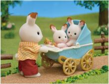 Sylvanian šokolādes zaķu dvīņu ratiņi Art. 5432