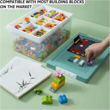Storage Box for Lego Bricks Art.61632 Radoša uzglabāšanas kaste ar integrētu pamatplāksni,3 gab