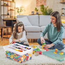Storage Box for Lego Bricks Art.61632 Radoša uzglabāšanas kaste ar integrētu pamatplāksni,3 gab