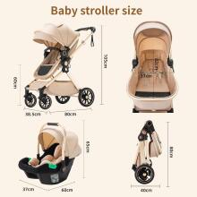 Shineey 3-in-1 Pushchair Buggy Art.U9-X Beige Ratiņi trīs vienā