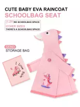 Kids Soft Raincoat Dino Art.63708 Pink Bērnu lietus mētelis
