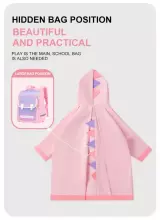 Kids Soft Raincoat Dino Art.63708 Pink Bērnu lietus mētelis